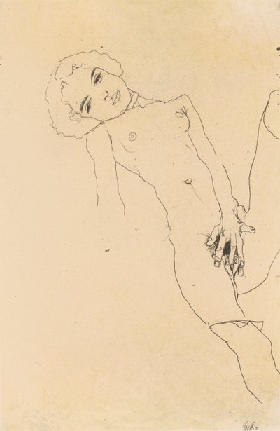 Masturbierendes Mädchen von Egon Schiele